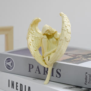 Transfrontalier résine artisanat artistique sculpté Meiyu marque <span class=keywords><strong>ange</strong></span> aile ornements jambe étreinte décorations pour dessus de table chambres jardins - Product Image 1
