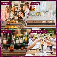 Houten shotglazenhouder rechthoekig whisky flight board 8 speksteen krijtjes set roestbestendig sportief vintage design bar tool
