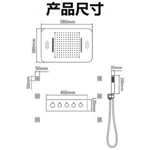 Système de douche thermostatique multifonctionnel de luxe, robinet en acier inoxydable pour la maison, tête de douche en cuivre pour appartements - Product Image 3