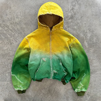 Veste personnalisée en coton matelassé rembourré en duvet, style vintage, avec broderie appliquée, effet délavé à l'acide, veste bomber pour homme