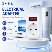 Adaptateur de voyage ZHNL 16A 250V, divers types, multiprise EU/SA avec interrupteur, convertisseur de prise Schuko et adaptateur électrique