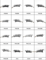 Faux cils faits main en gros, imperméables, auto-adhésifs, sans pré-collage nécessaire, avec bande transparente, demi-cils en grappe