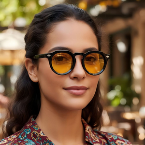 Gafas de Sol Redondas Retro Punk 2026 con Logotipo Personalizado, Lentes Degradadas con Protección UV400, Remaches y Diseño Poligonal para Hombre y Mujer - Product Image 3