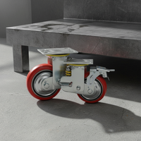 Roues de chariot de courses en acier inoxydable à dureté personnalisée, faible résistance au roulement, accessoires pour chariot élévateur, capacité de charge de 800 kg, usage industriel