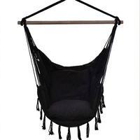 Chaise hamac en toile de coton Boho brésilien balançoire hamac suspendu avec 2 oreillers pour intérieur et extérieur pour le camping et les voyages