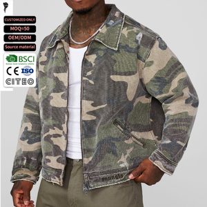 OEM Designer Wash <b>Duck</b> Canvas Camouflage Work Wear <b>Coat</b> Carpenter Trucker Men Jacket - Product Image 1