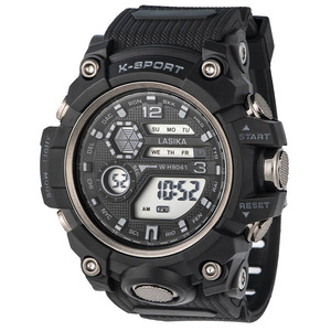 Reloj Deportivo Digital LASIKA W-H9041 de Alta Calidad, Económico, Resistente al Agua 30m, con Alarma, Caja Cuadrada y Correa de Plástico - Product Image 2