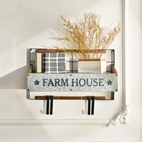 INNOVA Classic Vintage Boerenhuis Woonkamer Decoratieve Houten Metalen Wandhangende Duurzame Opbergrekken