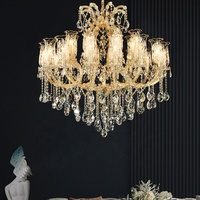 Lustre à 6 lumières LED en cristal K9 de style européen de luxe, fabrication chinoise, vente en gros, intensité réglable, angle de faisceau de 360°