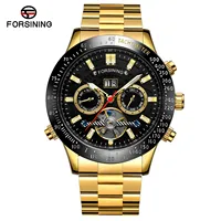 FORSINING 589 Luxus Automatikuhr Große Herrenuhren Tourbillon Mechanischer Chronograph Wasserdichte Armbanduhr
