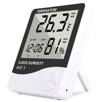 Hochpräzises digitales Innen thermometer Feuchtigkeit messer Großbild-Home-Wecker ABS-Material ODM Kunden spezifische Unterstützung