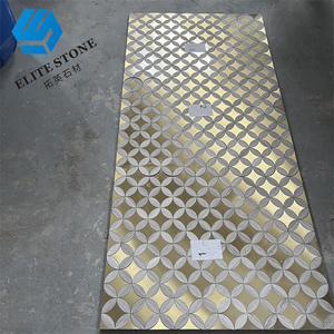 Tùy chỉnh sang trọng khu dân cư sàn đá cẩm thạch Thảm gạch lowes Brass chèn sàn bằng tia nước đá cẩm thạch huy chương - Product Image 4