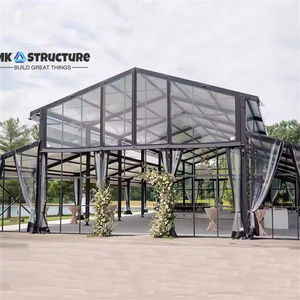 Tente atrium à cadre noir 25m x 25m pour les événements de fête de mariage et les grandes célébrations Tente en aluminium à portée transparente - Product Image 1