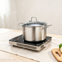 Marmite à soupe classique double 5/7,5 L grande capacité en acier inoxydable 304 épaissi avec couvercle et grille vapeur pliable, doublure en acier inoxydable