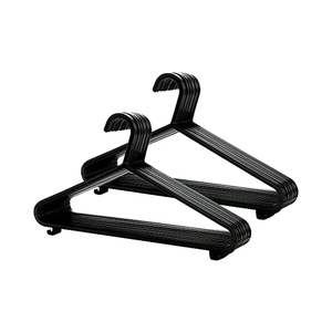 強力なブラック大人用プラスチックコートハンガースペースドライラックスーツパンツ & ズボンレールクローゼット服オーガナイザーバークリップ - Product Image 5
