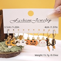 Vente chaude Halloween femmes à la mode nouveau alliage bijoux créatif fantôme diable citrouille conception boucles d'oreilles ensemble papillon dessin animé