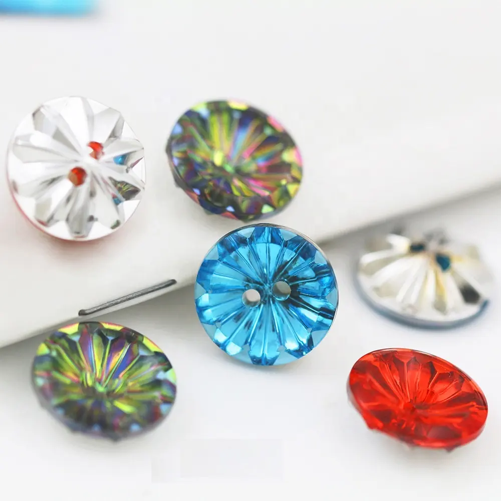 Klaar Om Te Verzenden Gekleurd Plastic Acryl Diamant Glas Kristal Knoop Naaien Voor Truien, Gebreide Kleding, Kleding Zachte Tassen