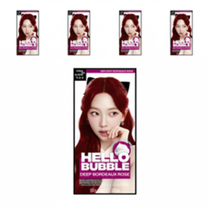 Mi-en-Hellobubble Deep Bordo Rose teinture pour cheveux semi-permanente cinq-en-un sans ammoniaque ingrédients à base de plantes pour usage domestique crème gratuite - Product Image 1