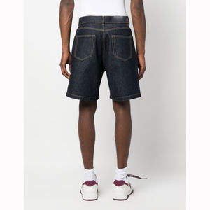 Pantaloncini 100% in cotone in Denim per <span class=keywords><strong>uomo</strong></span> a contrasto giallo <span class=keywords><strong>brillante</strong></span> con cuciture larghe al ginocchio pantaloncini in Denim grezzo classici quotidiani - Product Image 4