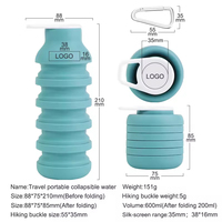 Botellas de Agua para Gimnasio, Botella Deportiva Libre de BPA, Botella de Agua Plegable de Silicona