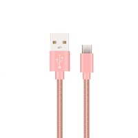 Câble USB tressé en nylon métallique de 2 m, USB vers Type-C, câble de données filaire avec boîte en cristal pour smartphone