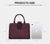 Tas Tangan Wanita Full Container Pu Bag Bagco 2026 Trendy Lace Embossed dengan Logo Huruf Metalik Gaya Vintage, Termasuk Dompet