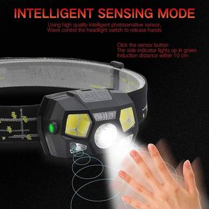 500 Lumen <b>Led</b> Headlamp <b>Motion</b> <b>Sensor</b> Ultra Bright Hard Hat Head Lamp Powerful Usb Rechargeable Waterproof Work <b>Light</b> 5Modes WADE - Product Image 5