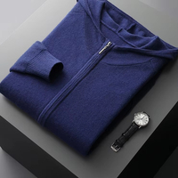 Ensemble de costume en cachemire pour homme, nouveau sweat à capuche zippé en maille, cardigan et pantalon ample, 2 pièces