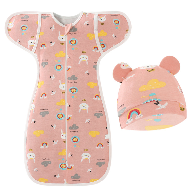 Lapin blanc sur rose + chapeau