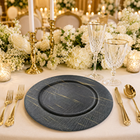 Assiettes de Présentation Plates en PP Personnalisables de Luxe 33cm (13 pouces) Légères Durables Réutilisables Lot de 50 pour Mariages Anniversaires Vaisselle Maison