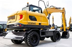 Excavatrice hydraulique sur roues XE80WG à grande vitesse, 8 tonnes, godet de 0,33 m³, 48 kW, pour travaux municipaux - Product Image 3