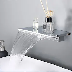 XZX cascade or brossé robinet d'évier de salle de bain robinet de lavabo à montage mural mitigeurs