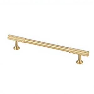 Tirador de latón macizo para muebles, pomos de latón cepillado dorado para armarios, cajones y puertas de cocina y dormitorio - Product Image 1