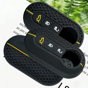 Custodia Protettiva in Silicone Morbido Premium per Chiave Auto <span class=keywords><strong>Fiat</strong></span> 500, Cover per Chiave Pieghevole a Scatto per <span class=keywords><strong>Fiat</strong></span> <span class=keywords><strong>Punto</strong></span> Panda, <span class=keywords><strong>Accessori</strong></span> Auto - Product Image 1