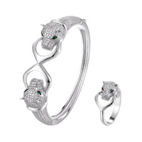 Bracelet double tête de léopard lisse en forme de U pour femmes Bracelets de mode à la mode Bijoux Bague Bracelet