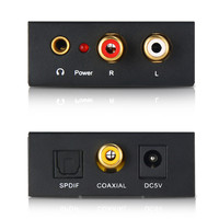Convertisseur audio numérique optique coaxial Toslink RCA L/R KUYIA avec sortie casque 3,5 mm, connecteurs entièrement métalliques plaqués or pour ordinateur