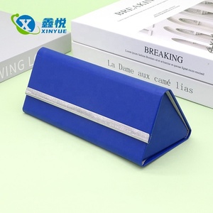 Tam giác có thể gập lại kính trường hợp xách tay từ đóng cửa PU da vỏ cứng Kính mát trường hợp - Product Image 2