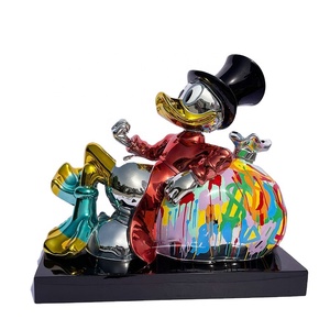 Scultura in resina Pop Arts <span class=keywords><strong>il</strong></span> monopolio di Alex per natale Scultura galvanizzata con simbolo del dollaro in resina - Product Image 6