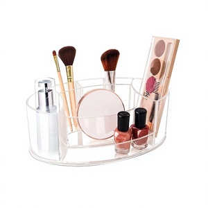 Handmade Transparent Acrylic Desk Organizer Classic Design Customized Size Shape Cosmetic Desk Organizer - Product Image 1