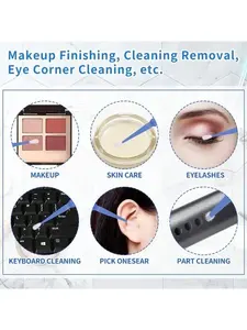 100 unids/lote de hisopos de limpieza de extensión de pestañas de plástico, aplicadores removedores de pegamento para levantamiento de pestañas, maquillaje Microblade desechable ecológico - Product Image 3