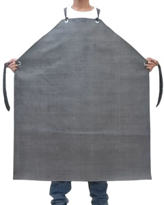 Tablier de travail en caoutchouc et polyester épaissi, résistant à l'usure, aux acides et aux alcalis, anti-huile, imperméable, gris, personnalisable, vente en gros - Product Image 1