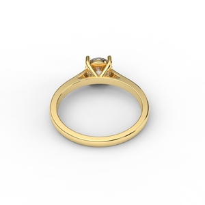 IGI Certified Round Cut Lab Grown Diamond Solitaire Engagement - Wedding <b>Ring</b> in 18K Yellow / White & Rose Gold - Product Image 4