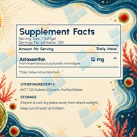 Astaxanthin 12mg Softgel Dari Mikroalga 120 Kapsul Suplemen Kesehatan Harian Formula Khusus Pemasok Grosir Label Pribadi