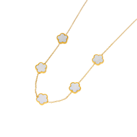 Tendencias de moda Nueva versión coreana del collar de dama de la Pequeña Flor de la suerte, collar de joyería fresca diaria de trébol de cinco hojas