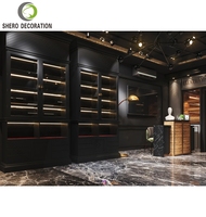 Présentoir à cigares en bois personnalisé de luxe vitrine pour magasin vitrine murale fumée