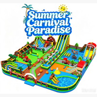 Structure gonflable à thème ferme avec toboggan aquatique vache, parcours maison de maïs, château gonflable, aire de jeux, aire d'escalade, pour fêtes promotionnelles et usage commercial