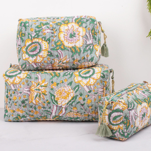 Cá nhân khối in trang điểm túi Bông mỹ phẩm Pouch trong Linen sợi nhỏ thời trang nhân vật mô hình toiletary trường hợp - Product Image 6