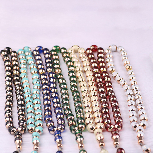 Factory Custom Handmade Eid Gift 33 Beads Muslim Islamic Islam Beads Acrylic Wood Crystal Prayer Tasbih