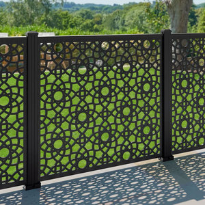 Barandillas de aluminio para balcones con listones de madera, diseño contemporáneo, montaje en pared, paneles de vidrio resistentes al óxido para uso en exteriores - Product Image 6