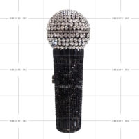 Pochette de soirée unique pour femme avec microphone en strass, sac à main scintillant pour soirée et fête